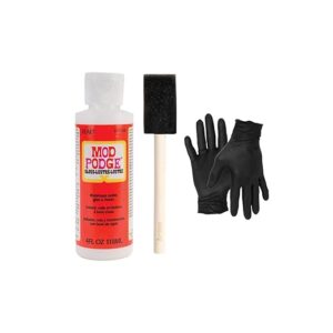 Mod Podge Gloss Squeeze Bottle Bundle with Foam Brush & Gloves