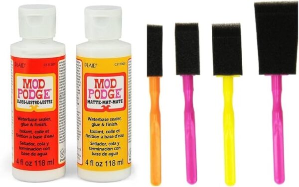 Mod Podge Decoupage Starter Kit with Brushes - Gloss & Matte
