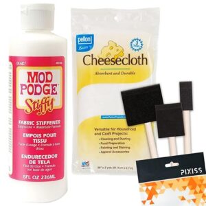 Mod Podge Stiffy Fabric Stiffener with Cheesecloth & Foam Brush Set