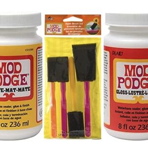 Decoupage Kit with Mod Podge and Foam Brushes