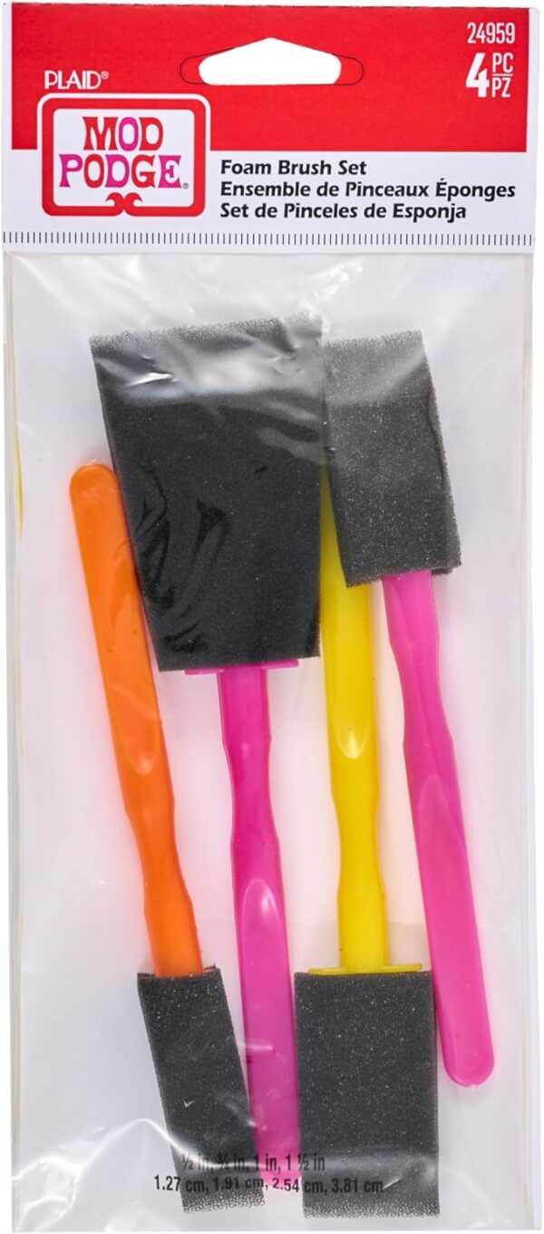 Mod Podge Scrapbooking Foam Brush Set - 4-Piece Assorted Tools