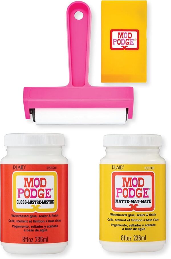 Decoupage Kit: Matte & Gloss Mod Podge with Brayer & Squeegee