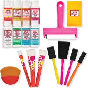 Essential Mod Podge Decoupage Kit with 8 Formulas & 10 Tools