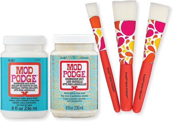 Dishwasher Safe Mod Podge Decoupage Set with Brushes
