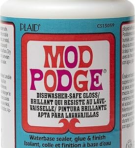 Gloss Mod Podge Dishwasher Safe Sealer and Glue 8-Ounce