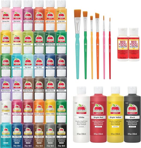 Mod Podge Apple Barrel 48-Piece Acrylic Paint Kit for DIY Crafts